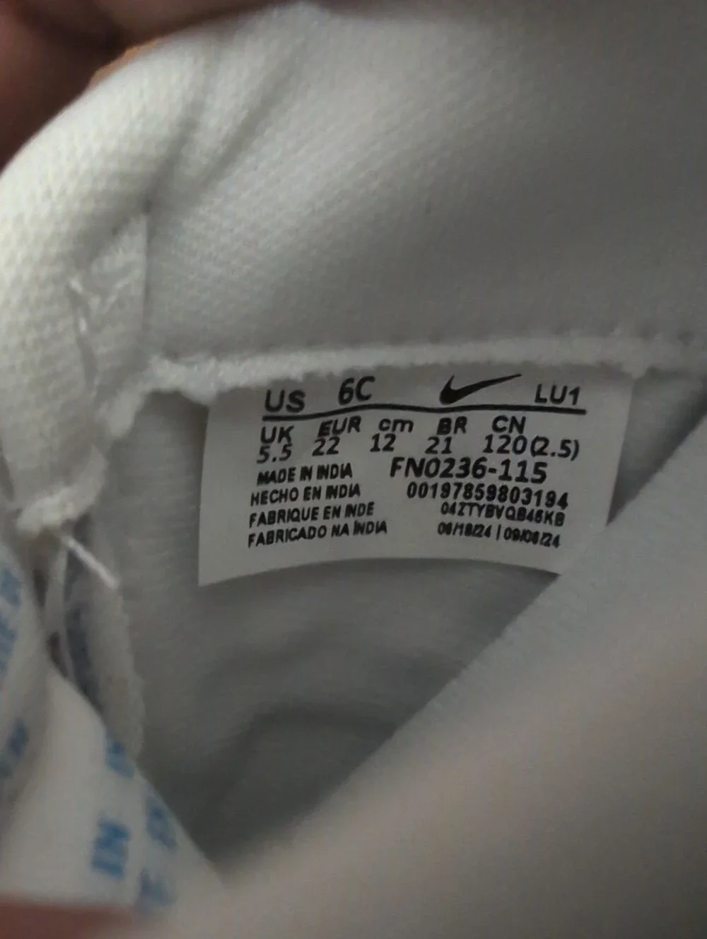 Kids Nike Force 1 Low EasyOn White/ Blue Beyond Size 6C